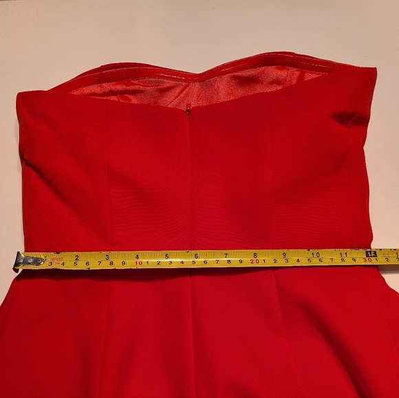 Lan Ting bride red  jumpsuit women's sz.XS Strapless - Picture 6 of 9